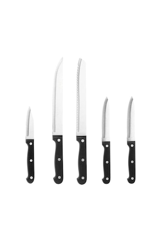 Tantitoni 5 Parça Siyah Saplı Bıçak Seti Soft Bck24002set5s
