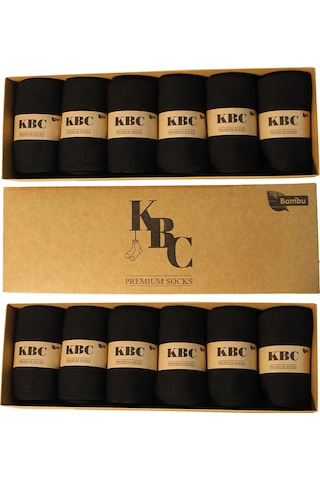 12'li Siyah Dikişsiz Bambu Yazlık Klasik Erkek Çorap Seti /kutulu Siyah