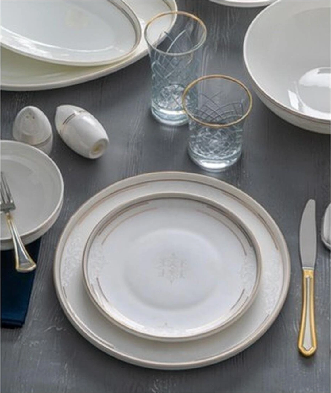 Şirin Eşyalarım Dinara 57 Parça Porselen 12 Kişilik Yemek Takımı Süt Beyazı