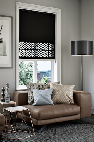 Perdea Lazer Kesim Mat Stor Perde, Lazer Kesimli Klasik Serisi, C-201008 Siyah Renk