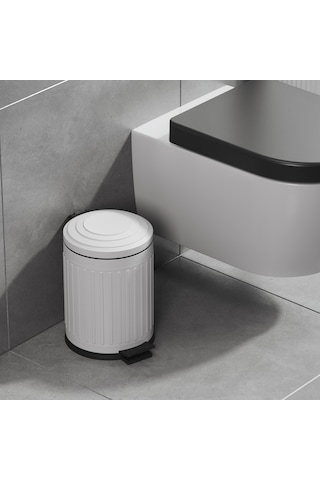 Aqua Bagno Midas Çöp Kovası -pedallı 5 Lt. , Beyaz