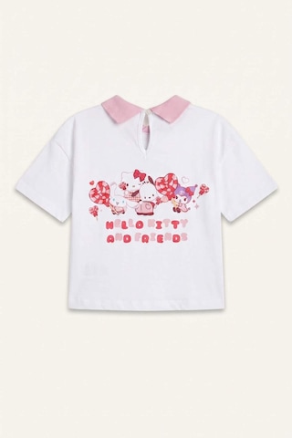Defacto Hello Kitty Lisanslı And Friends Penye Kısa Kollu Beyaz Tişört Kız Bebek I0216a526auwt79 Beyaz-wt79
