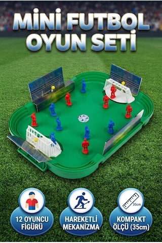 Mini Futbol Oyun Seti Taşınabilir Hareketli Mekanizmalı Eğlenceli Futbol Seti