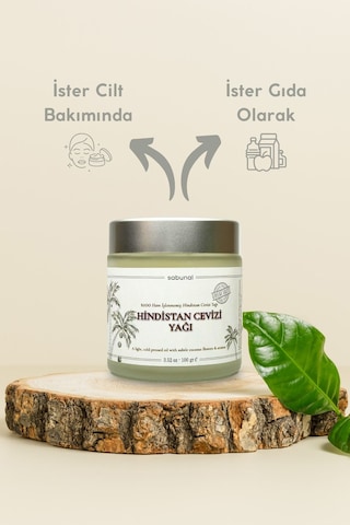 Sabunal Hindistan Cevizi Yağı - Soğuk Sıkım Ham Işlenmemiş Raw Virgin Coconut Oil 100 G