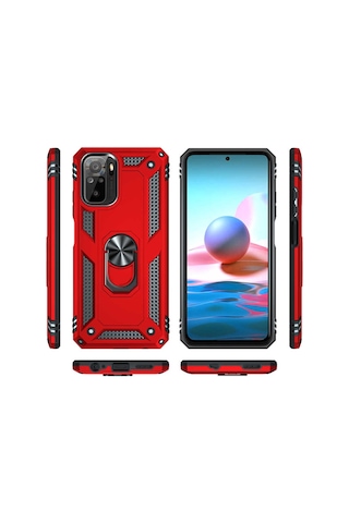 Xiaomi Redmi Note 10S Yüzüklü Standli Vega Kilif Ekran Koruyucu 510330669