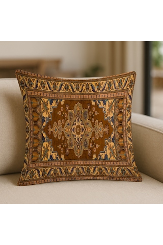 Turkıshrug Kıngdom Pers Halı Motifli Çift Taraflı 43x43 Cm Dekoratif Kırlent Kılıfı Klasik Ve Şık Salonlar İçin 43 X 43 Çok Renkli
