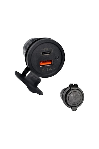 Shuıvan Usb Type C Girişi 3.1ah Usb İphone Kapaklı Şarj Söketi-1508