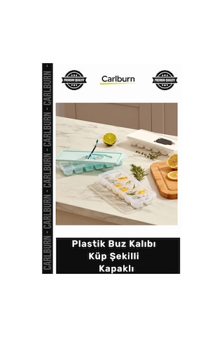 Özel Üretim Kaliteli Sağlam Hijyenik Mutfak Gereci Gı Uyumlu Plastik Buz Kalıbı Küp Şekilli Kapaklı Çok Renkli