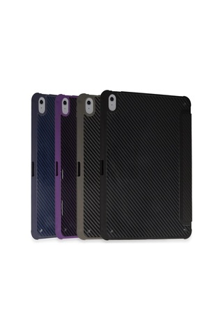 İpad Uyumlu Pro 13 2024 Kılıf Color Karbon Tablet Kılıfı - Derin Mor