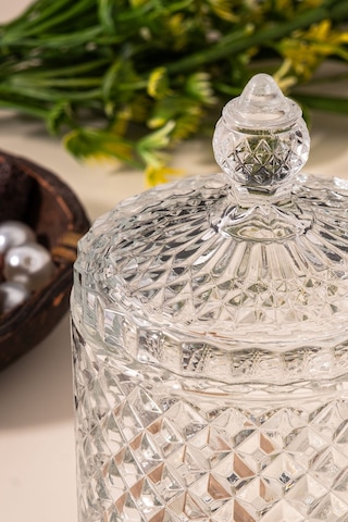 Çarşıdayız Lila Cam Kapaklı Şekerlik - Zarif Ve Şık Tasarımlı Şeker Saklama Kabı Şeffaf