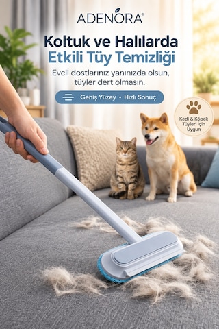 Çok Fonksiyonlu, Evcil Hayvan Kedi Köpek Koltuk Halı Tüy Alma Fırçası