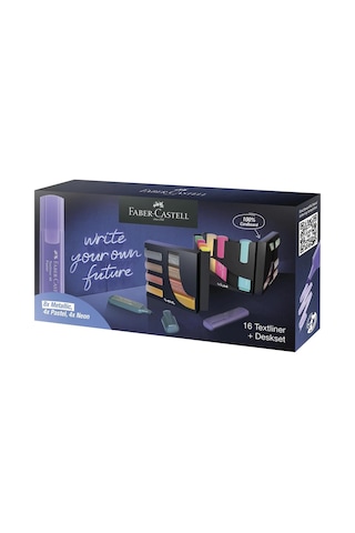 Faber Castell 46 Textliner 16 Lı Masa Seti Çok Renkli
