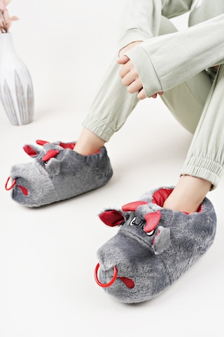 Devida Yumuşak Taban Sevimli Hayvan Panduf Gri Gri