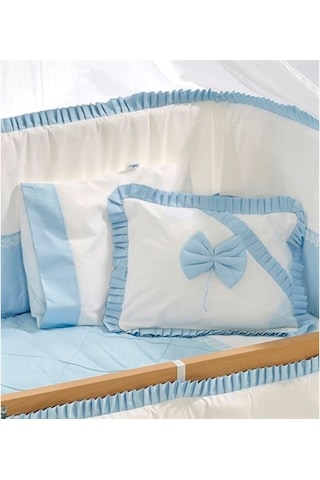 Meltem Kids Bambino Mavi Pamuklu Bebek Uyku Seti 70 x 110 CM Mavi