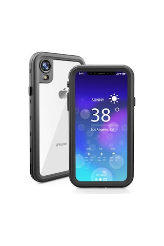 Apple Uyumlu iPhone Xr 6.1 Kılıf Zore 1-1 Su Geçirmez Kılıf Siyah