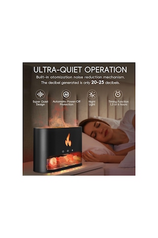 3d Alev Görünümlü Hava Nemlendirici Usb 250ml Himalaya Tuzlu Aroma Yayıcı Led Işıklı Hava Makinesi