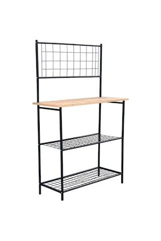 Weblonya Mutfak Bangosu Raf Bar Masası Çok Amaçlı Masa Siyah 5159