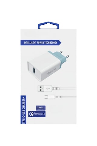Type-c Charger 23w Max Quick Charge - Beyaz- Tek Ebat