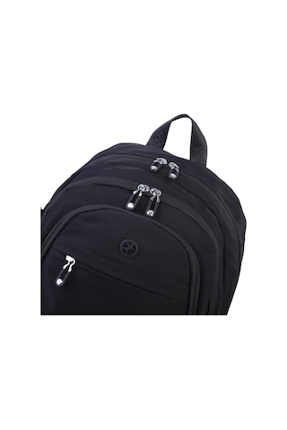 Nas Bag Unisex Büyük Boy Sırt Çantası Çok Gözlü Okul Çantası Siyah Siyah