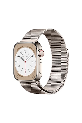 Apple Watch 42mm 44mm 45mm 49mm Seri 3 4 5 6 7 8 Se Uyumlu Ultra Kordon Starlight Hasır Örgü Metal
