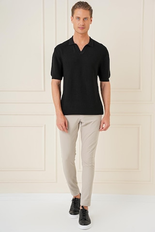 Efor Slim Fit Polo Yaka Kısa Kol %100 Pamuk Siyah Triko Tr 868 Siyah