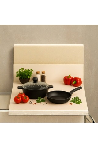 Kristal Basık Tencere - Kristal Tava 26 Cm Siyah