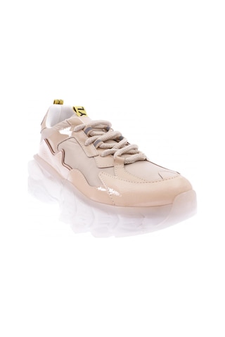 Dgn Es737-22y Kadın Bağcıklı Kalın Taban Sneakers Ayakkabı Nude Kırışık