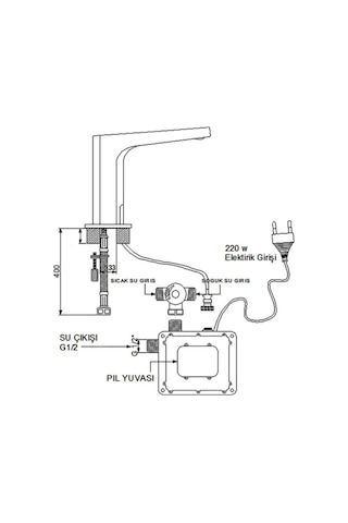 Newarc 517523 Aqua Fotoselli Lavabo Bataryası