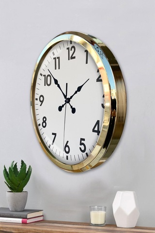 52 Cm Gold Metal Klasik Duvar Saati