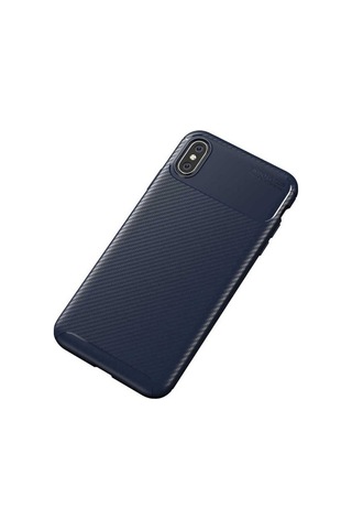Apple Uyumlu iPhone Xs Max 6.5 Kılıf Zore Negro Silikon Kapak Lacivert