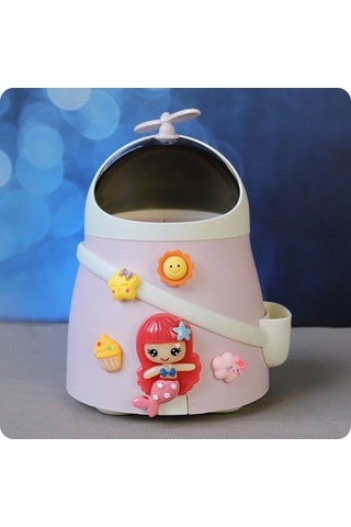 Novahub Pembe Sevimli Tavşan Kapaklı Masaüstü Çöp Kutusu - Dayanıklı Ve Şık Pembe