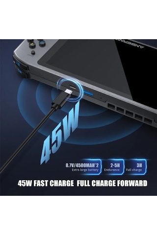 Wın 600 Windows Taşınabilir El Konsolu Siyah - Amd 3050e İşlemci 8 Gb Ddr4 Ram 256 Gb M.2 Ssd 5.94 İnç Dokunmatik Ips Ekran 45w Hızlı Şarj Usb Type-c Displayport Pc Steam El Bilgisayarı