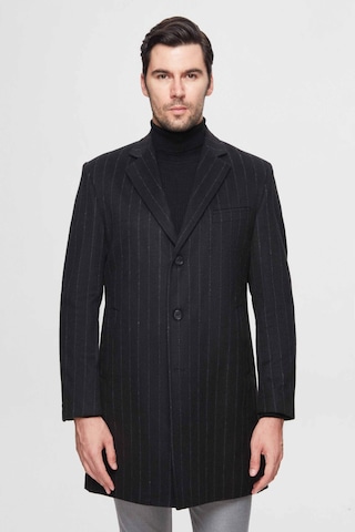 D's Damat Ds Damat Regular Fit Siyah Çizgili Yünlü Palto 1hf083220016m Siyah