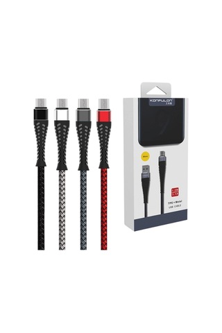 S61 Micro Usb Kablo 1.2m 2.1a - Kırmızı Najmaddin