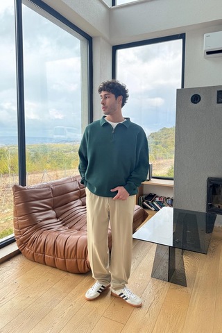 Flaw Çift Pileli Kumaş Pantolon Bej-27709 Bej