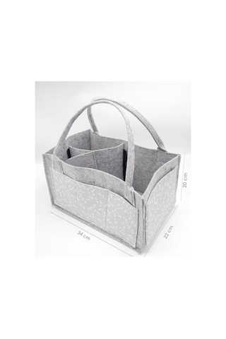 Nessiworld Babyjem Keçe Anne Bebek Bakım Çantası 772 Gri Çiçek-39727