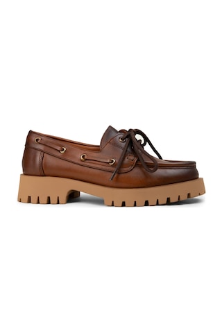 Deery Kadın Hakiki Deri Taba Renk Marin Loafer - 02036ztbac02