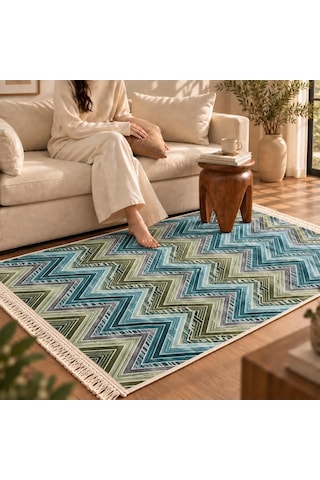 Bigghome Çift Taraflı Kilim 120 180 Cm Sa26op Yeşil