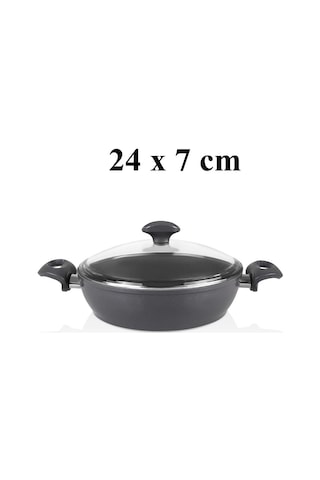 Falez Seramik Karnıyarık Tencere 24 Cm Füme Renk Füme