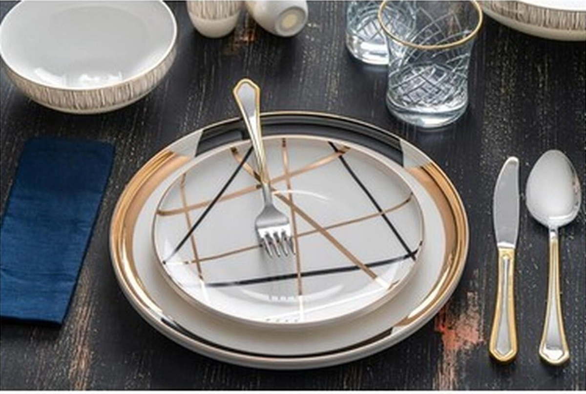 Şirin Eşyalarım Viola 57 Parça Porselen 12 Kişilik Yemek Takımı Süt Beyazı