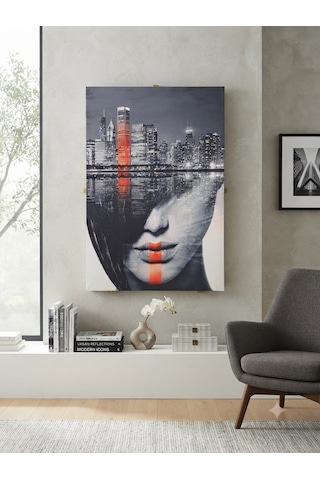 Modern Tablo 60x90 Cm Büyük Boy Kafe Ve Salon Hediyelik Duvar Aksesuarı Siyah