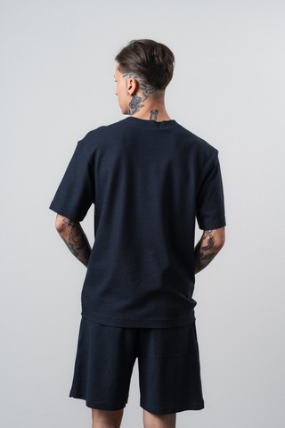 Respire Erkek Pis Dikişli Regular Fit T-shirt Lacivert
