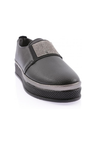 Dgn 303 Kadın Kalın Taban Silver Taş Bantlı Comfort Ayakkabı 303-2129-R1534 Siyah