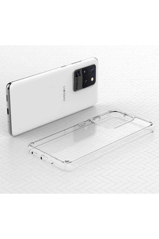 Galaxy S20 Ultra Kılıf Zore Coss Şeffaf Sert Silikon Kılıf Renksiz