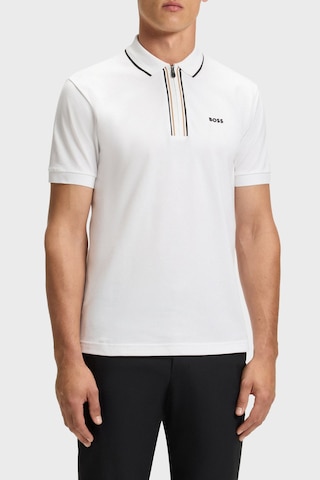 Boss Logolu Pamuklu Slim Fit Yarım Fermuarlı Polo Yaka T Shirt Erkek Polo 50544450 100 Beyaz