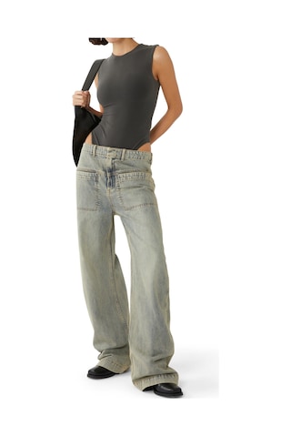 Entire Studios Unisex Rahat Kesim Oversized Kot Pantolon Mavi