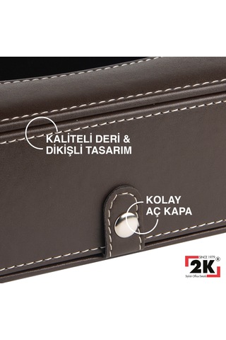 2k Suni Deri Peçetelik Mendil Kutusu 13 24 6 Cm. Kahverengi Kahverengi