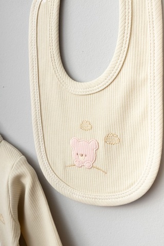 Bebitof Ayıcık Ve Tavşan Desenli 10 Parça Kutulu Hastane Çıkısı Seti Somon