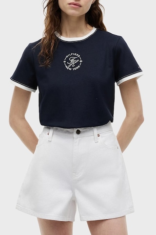 Tommy Hilfiger Regular Fit Bisiklet Yaka T Shirt Kadın T Shirt Ww0ww50032 C1g Lacivert
