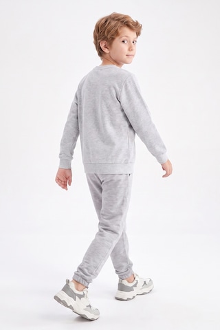 Panios Kids Erkek Çocuk Baskılı Bisiklet Yaka Çift Cepli Eşofman Takımı Gri